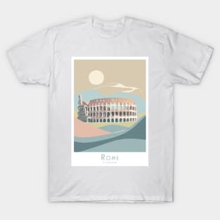 Vintage Rome Colosseum Travel Poster T-Shirt